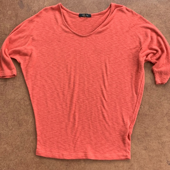 Laila Jayde "Bowie 3/4 Sleeve Dolman Knit Top", Coral, Women's XS - Picture 1 of 12